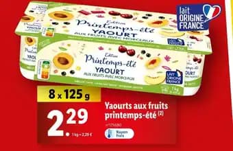Edition Pritemps-été Yaourts aux fruits printemps-été