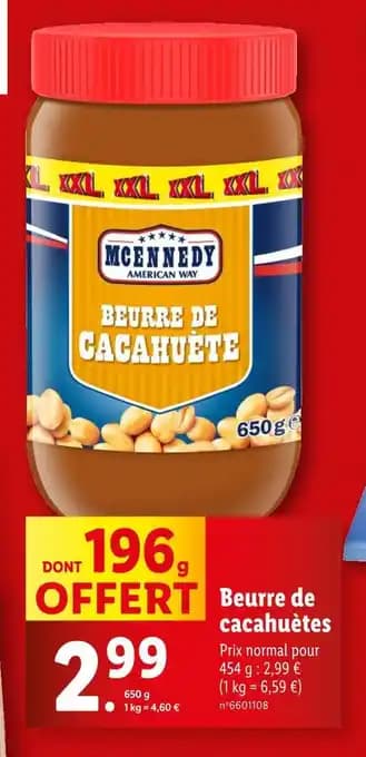 MCENNEDY Beurre de cacahuètes