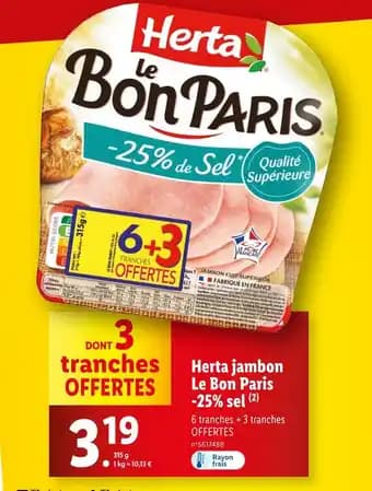 Herta Jambon Le Bon Paris