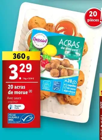 Dessaint 20 acras de morue