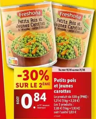 Freshona - petits pois et jeunes carottes