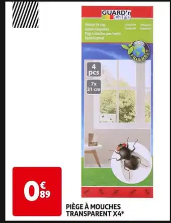 Guard'n care PIÈGE À MOUCHES TRANSPARENT X4