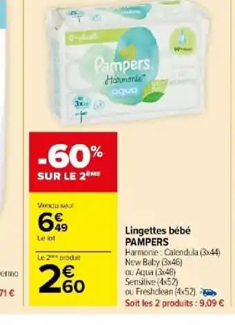 Lingettes bébé PAMPERS