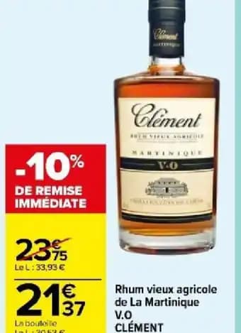 Rhum vieux agricole de La Martinique