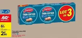 Thon entier nature MSC SAUPIQUET