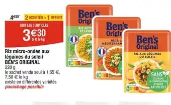 BEN’S ORIGINAL Riz micro-ondes aux légumes du soleil