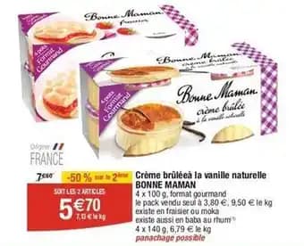 Bonne maman - crème brûlée à la vanille naturelle