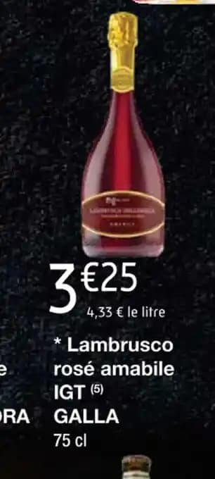 Lambrusco rosé amabile IGT (5) GALLA 75 cl