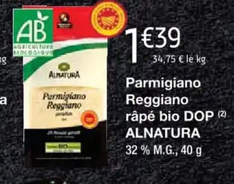 Parmigiano Reggiano râpé bio DOP (2) ALNATURA