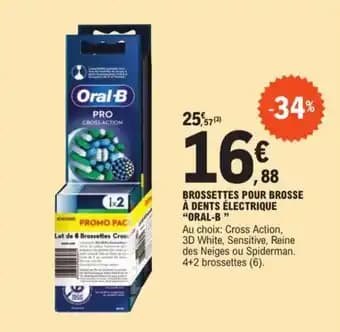 BROSSETTES POUR BROSSE À DENTS ÉLECTRIQUE "ORAL-B"