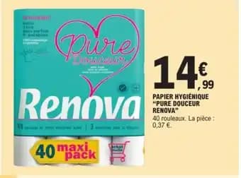 PAPIER HYGIÉNIQUE "PURE DOUCEUR RENOVA"