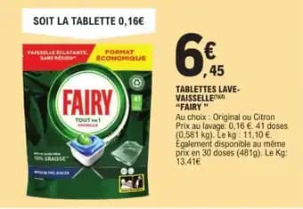 TABLETTES LAVE- VAISSELLE(1)(2) "FAIRY"