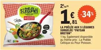 LA POÊLÉE AUX 5 LÉGUMES SURGELÉE "PAYSAN BRETON"