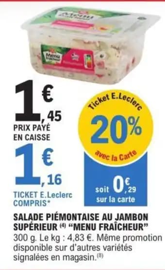 Promotion Exclusives de MENU FRAÎCHEUR : Découvrez l'Offre incontournable