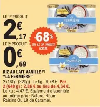 RIZ AU LAIT VANILLE (1) “LA FERMIÈRE”