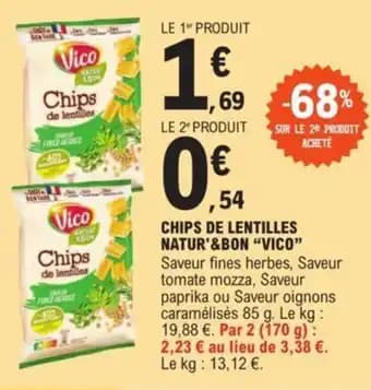CHIPS DE LENTILLES NATUR'&BON "VICO"