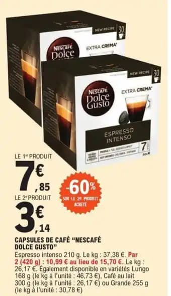 CAPSULES DE CAFÉ "NESCAFÉ DOLCE GUSTO"