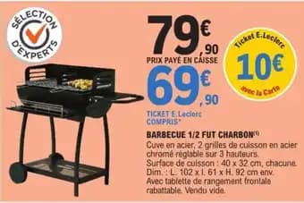 BARBECUE 1/2 FUT CHARBON(¹)