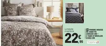 10 PARURE HOUSSE DE COUETTE 240X220 CM + 2 TAIES D'OREILLER 63X63 CM