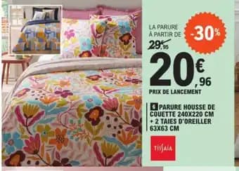 6 PARURE HOUSSE DE COUETTE 240X220 CM + 2 TAIES D'OREILLER 63X63 CM