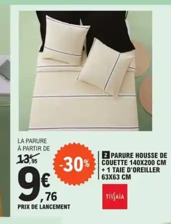 2 PARURE HOUSSE DE COUETTE 140X200 CM +1 TAIE D'OREILLER 63X63 CM