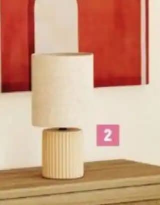 2 LAMPE NUDE ABAT-JOUR BEIGE CHINÉ