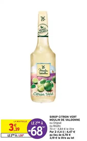 SIROP CITRON VERT MOULIN DE VALDONNE