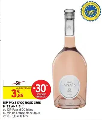IGP PAYS D'OC ROSÉ GRIS MISS ANAIS
