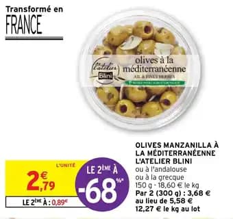 OLIVES MANZANILLA À LA MÉDITERRANÉENNE L'ATELIER BLINI