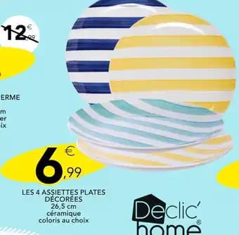 LES 4 ASSIETTES PLATES DÉCORÉES