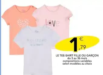 LE TEE-SHIRT FILLE OU GARÇON