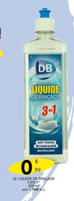 DB Vaisselle LE LIQUIDE DE RINÇAGE 3 EN 1* 500 ml