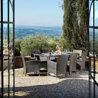 Salon de jardin MONACO 8 places avec 2 sets de housses + housse de protection