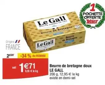 Beurre de bretagne doux LE GALL