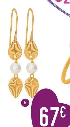 boucles perle de culture, or jaune 0,67 g