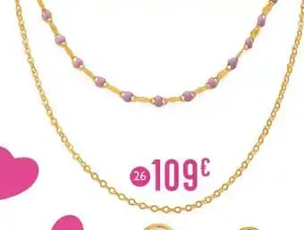 collier laque, 42 cm, or jaune 1,08 g