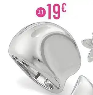 bague en argent rhodié, taille 56
