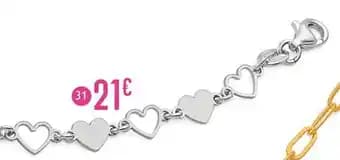 bracelet en argent rhodié, 16 cm