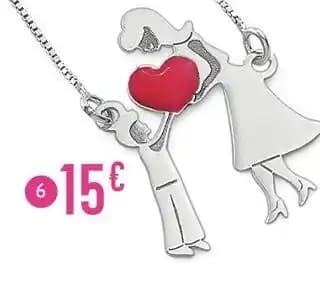 collier en argent rhodié et laque, 42 cm