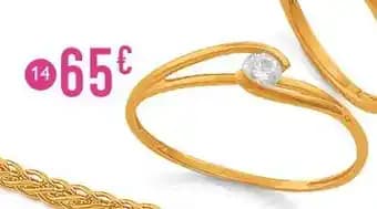 bague oxyde de zirconium, taille 54, or jaune 0,70 g