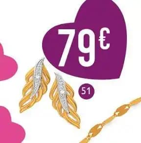 boucles diamant 0,01 ct, or jaune et rhodié 0,75 g
