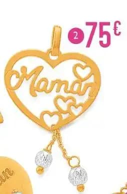 pendentif oxydes de zirconium, or jaune 0,78 g