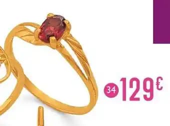 bague grenat, taille 54, or jaune 1,39 g