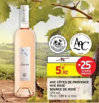 Source de rosé - aoc côtes de provence hve rosé