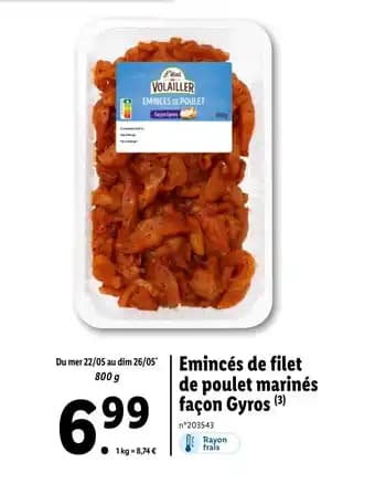 Emincés de filet de poulet marinés façon Gyros (3)