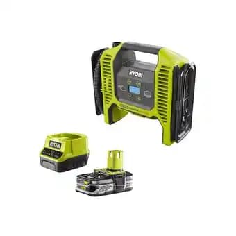 Pack RYOBI gonfleur compresseur 18V R18MI-0 - 1 batterie 2.5Ah - 1 chargeur rapide RC18120-125