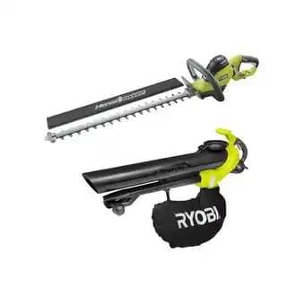 Pack RYOBI Taille-haies électrique 600W RHT6160RS - Souffleur aspiro-broyeur électrique 3000W 3en1 RBV3000CESV