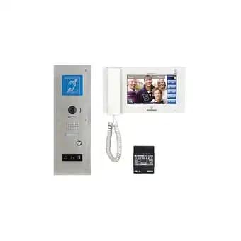 Kit Vidéo Accessibilité Jps4aedflbm Avec Platine Inox Encastrée Avec Écran 7 Tactile - Boucle Magnétique - Blanc