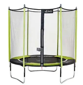 Kangui - Trampoline de jardin 244 cm + filet de sécurité JUMPI Vert/Noir 250