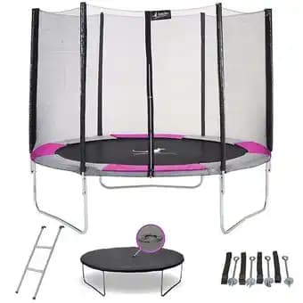 Trampoline rond Ø300cm avec filet, échelle, bâche et kit ancrage - RALLI 300